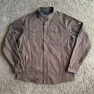 KUHL Generatr Jacket Men's XL Brown Chore Flannel Lined Durable Hiking Outdoors
